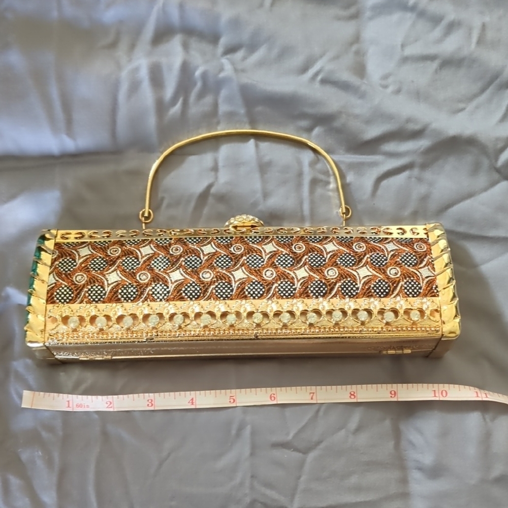 Gold and Brown Designer Clutch
